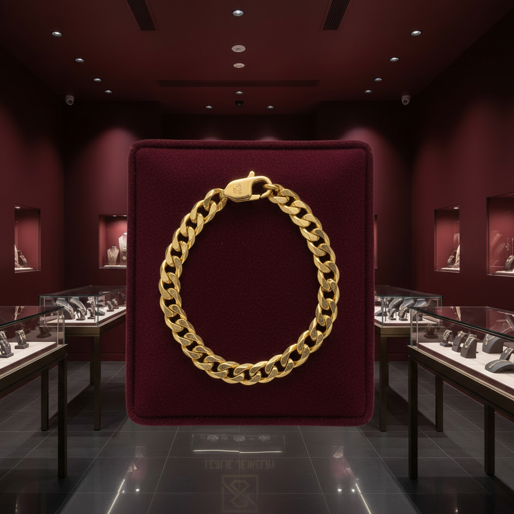 Cuban Flat Link Bracelet with Clasp