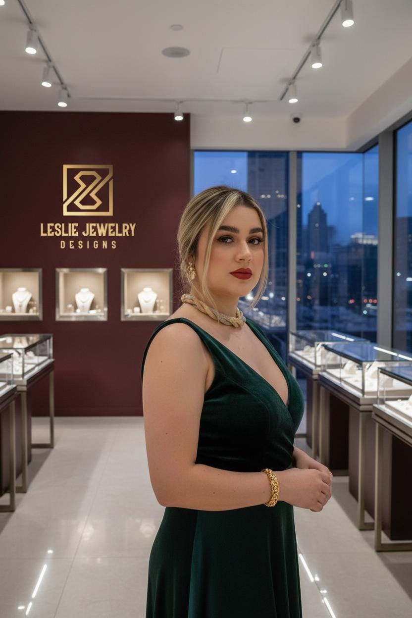 Leslie Wearing Byzantine Bracelet