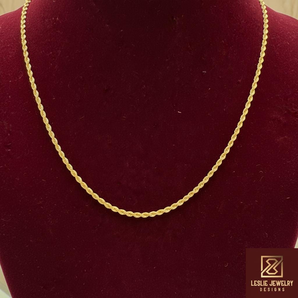 14K Gold Rope Chain 20 In 8 gr