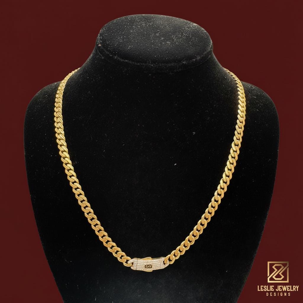 14K Gold Monaco Link Chain 20 inch 2.2 mm