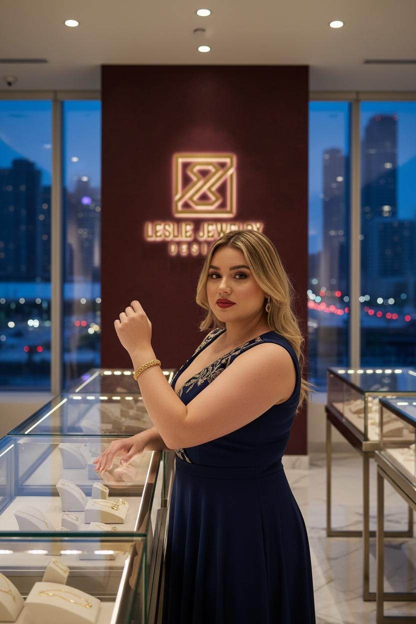 Leslie with Byzantine Bracelet - Alt Pose